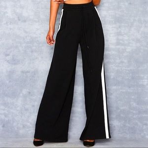 Black casino wide leg sweatpants